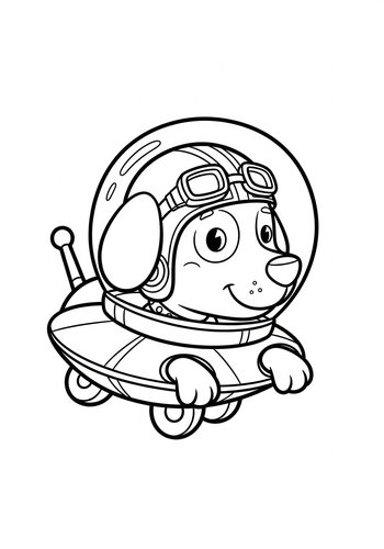 Cosmic Canine: Space Dog Coloring Page
