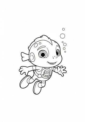 Cosmo Exploring A Magical Underwater Kingdom: Coloring Page