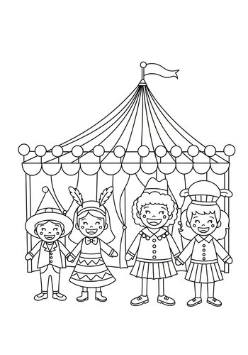 Costume Party Coloring Page Fun