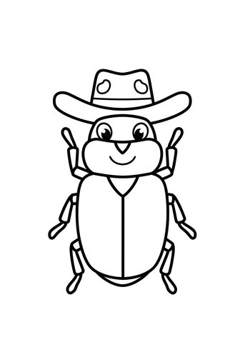 Cowboy Beetle Coloring Page Fun