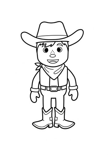 Cowboy Character Coloring Page