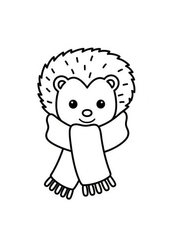 Coloring Page: Cozy Hedgehog Coloring Page