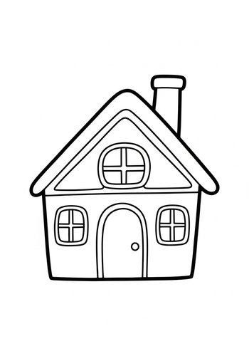 Cozy Home Coloring Page For Kids