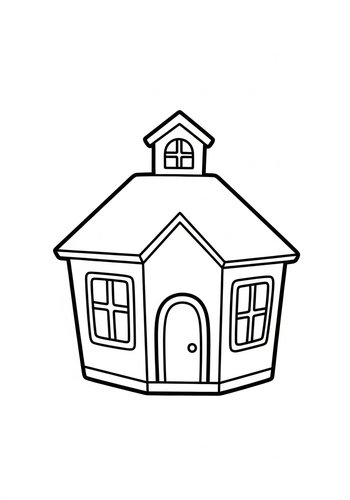 Cozy House Coloring Page: A Home Sweet Home Art Project