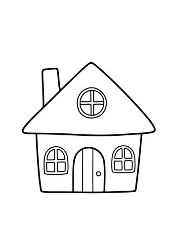 Cozy House Coloring Page For Kids