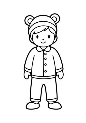 Cozy Pajama Boy Coloring Page
