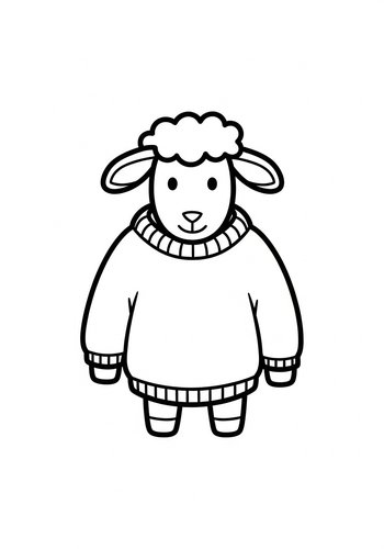 Cozy Sheep Coloring Page For Kids