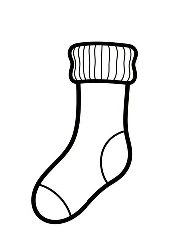 Cozy Sock Coloring Page For Winter Fun