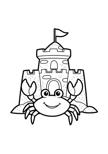 Crabby Castle Coloring Page Fun