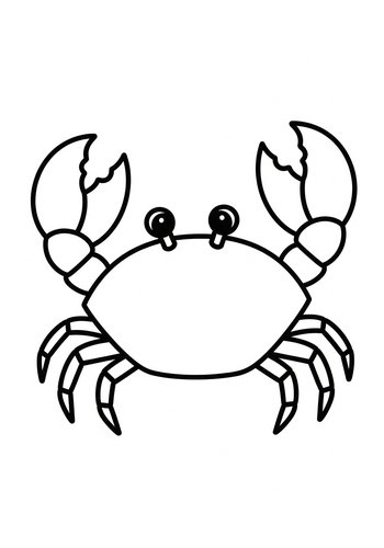 Coloring Page: Crabby Coloring Fun: Simple Crab Outline