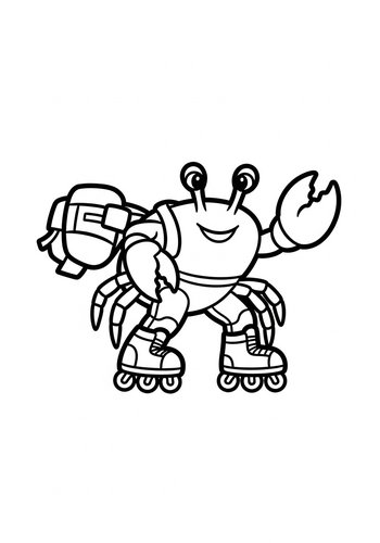 Crabby On Skates: A Coloring Adventure