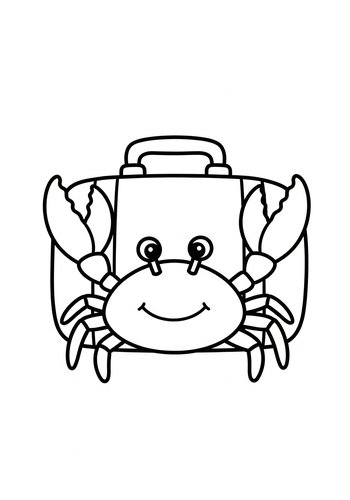Crabby Travels: A Luggage Coloring Page