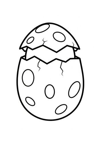 Cracked Dinosaur Egg Coloring Page For Kids