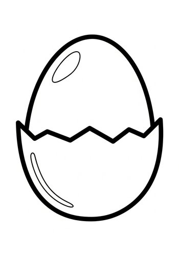 Cracked Egg Coloring Page - Easter Fun