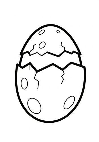 Cracked Egg Coloring Page - Hatching Fun