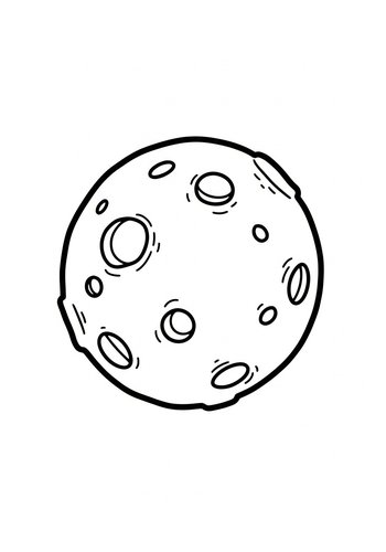 Cratered Moon Coloring Page For Kids