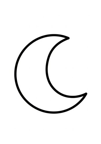 Crescent Moon Coloring Page For Kids