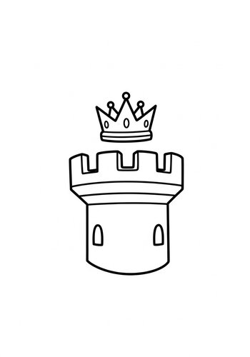 Crown On Castle Coloring Page