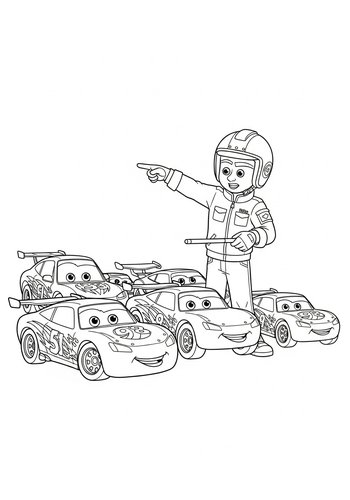 Cruz Ramirez Teaches Racing: Mini-cars Coloring Page Fun