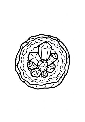 Crystal Geode Coloring Page
