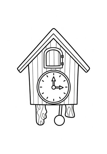 Coloring Page: Cuckoo Clock Coloring Page: Time To Color