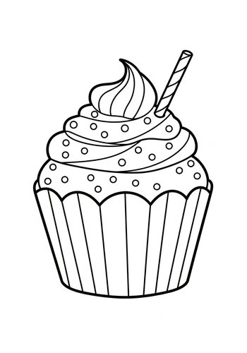 Cupcake Coloring Page - Sweet Treat Fun
