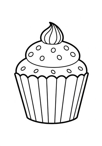Cupcake Coloring Page Fun