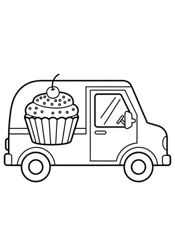 Cupcake Van Coloring Page: Sweet Ride
