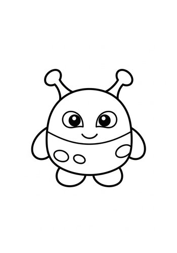 Cute Alien Coloring Page For Kids