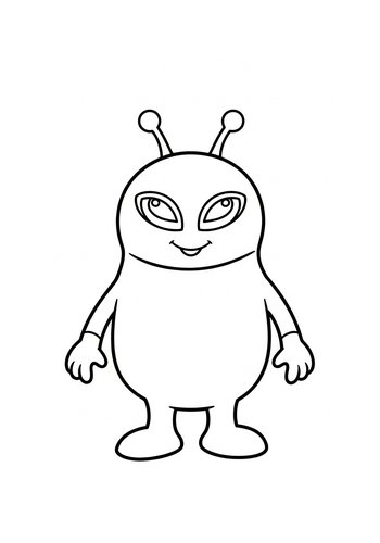 Cute Alien Coloring Page For Kids