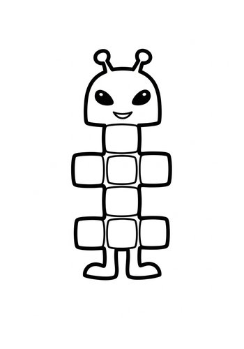 Cute Alien Coloring Page For Kids