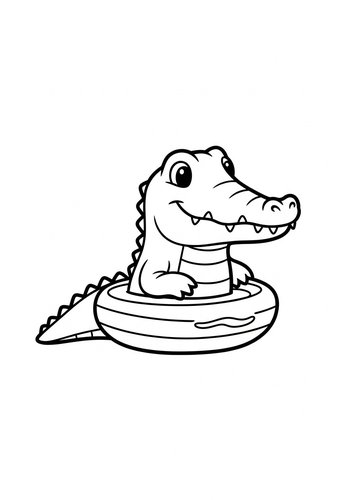 Cute Alligator Coloring Page Fun