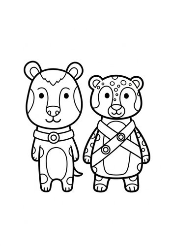 Coloring Page: Cute Animal Friends Coloring Page