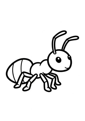Cute Ant Coloring Page For Kids