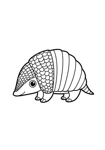 Cute Armadillo Coloring Page For Kids