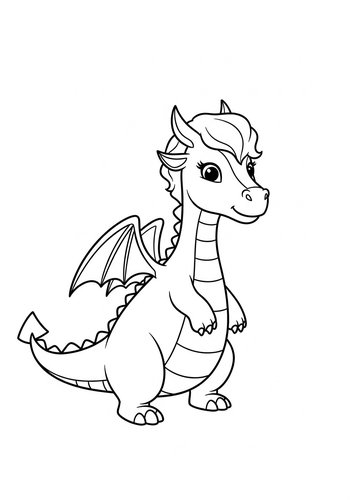 Cute Baby Dragon Coloring Page