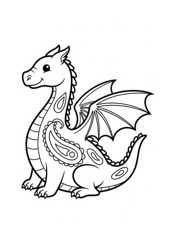 Cute Baby Dragon Coloring Page