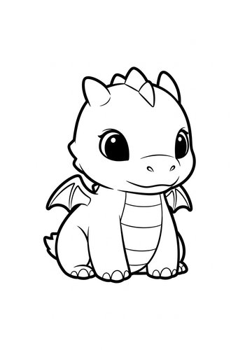 Cute Baby Dragon Coloring Page