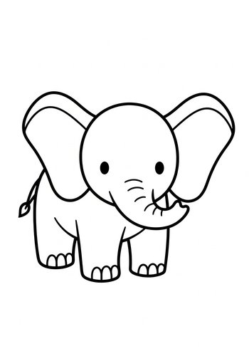 Cute Baby Elephant Coloring Page