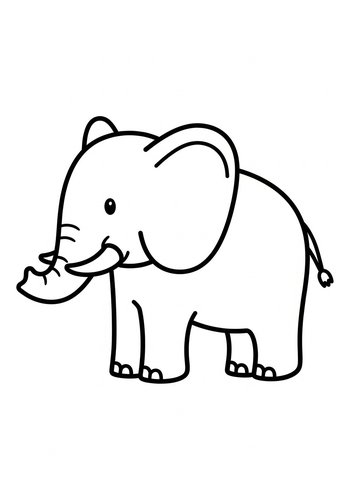 Cute Baby Elephant Coloring Page