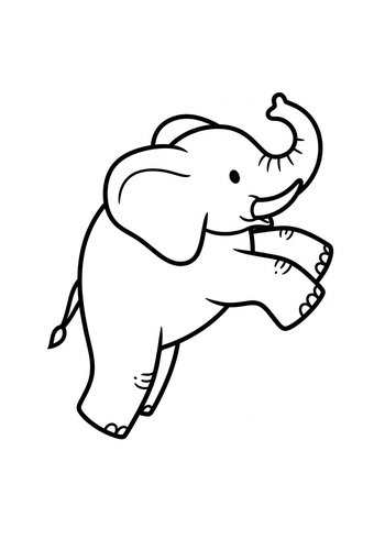 Cute Baby Elephant Coloring Page