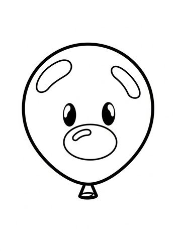 Cute Balloon Face Coloring Page