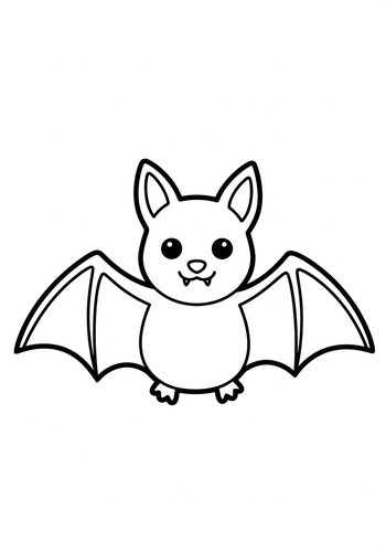 Cute Bat Coloring Page For Kids