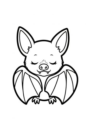 Cute Bat Coloring Page: Printable Fun