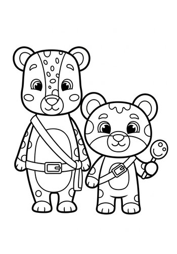 Cute Bear Buddies Coloring Page