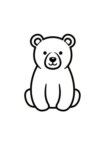 Cute Bear Coloring Page - Printable Fun