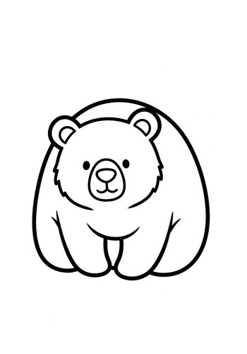 Cute Bear Coloring Page For Kids