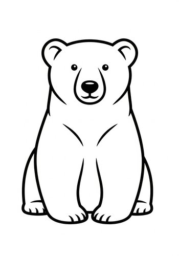 Cute Bear Coloring Page For Kids