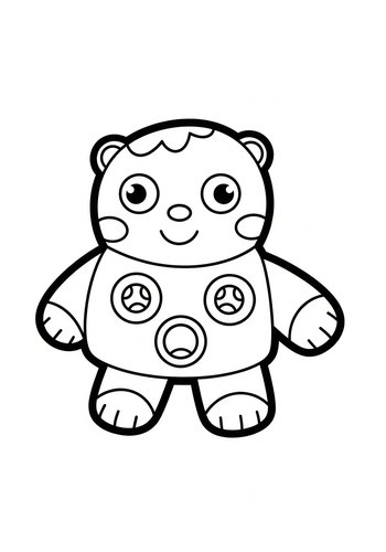 Cute Bear Coloring Page For Kids