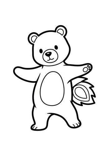 Cute Bear Coloring Page For Kids